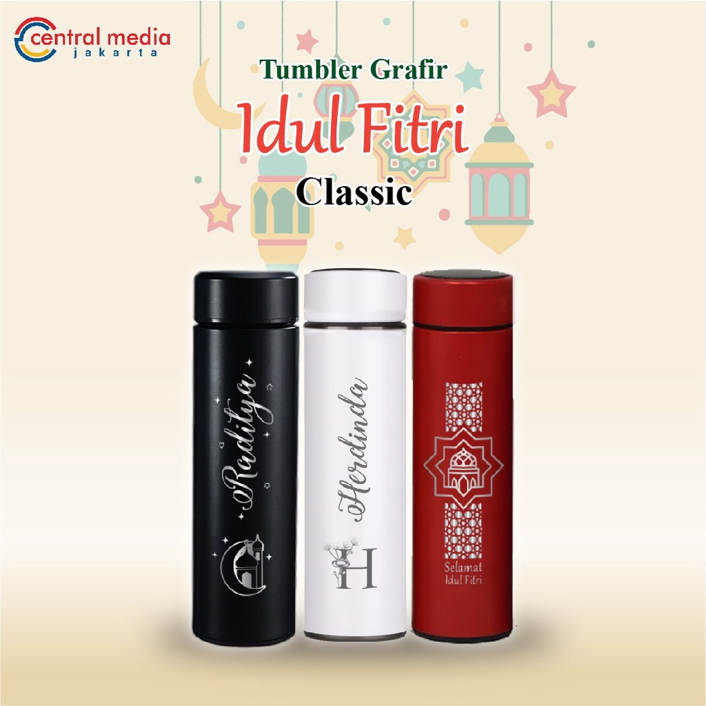 Jual Tumbler Idul Fitri Grafir Custom Nama T Box Hampers Termos Botol Minum Ramadan Parcel 7263