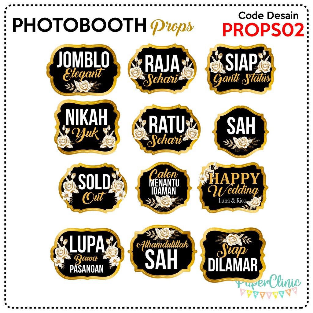 Jual Photobooth property wedding photoprops pernikahan desain