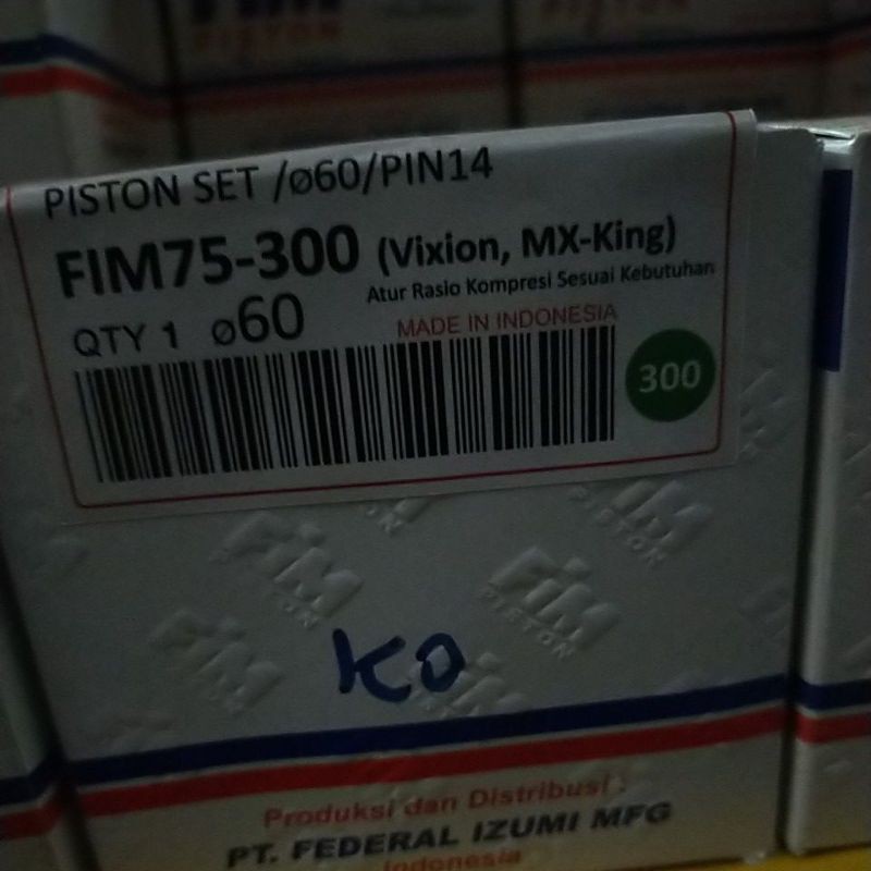 Jual PISTON SEHER KIT SET FIM 75 ukuran 57 57,5 58 58,5 59 59,5 60 mm