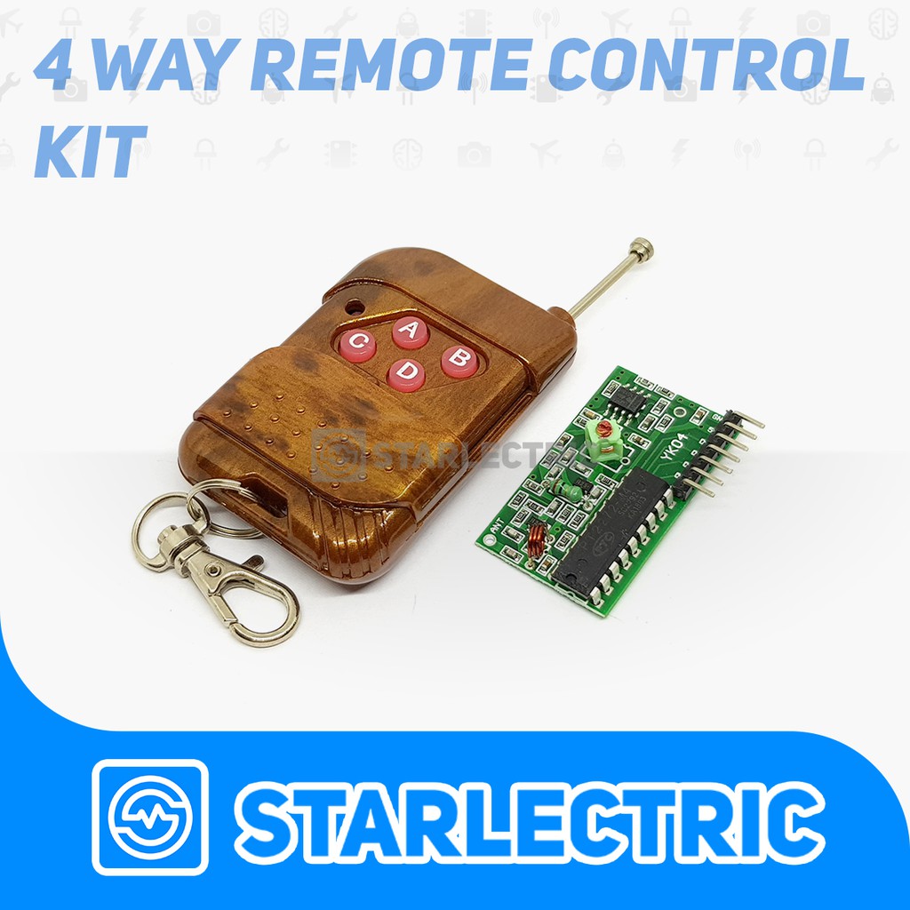 Jual Remote Control Wireless RF 4 Channel Tombol Receiver Arduino ...