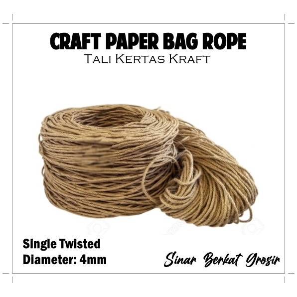 Jual Tali Kertas Kraft PaperBag / Tali Handle PaperBag / Craft Rope 4mm ...