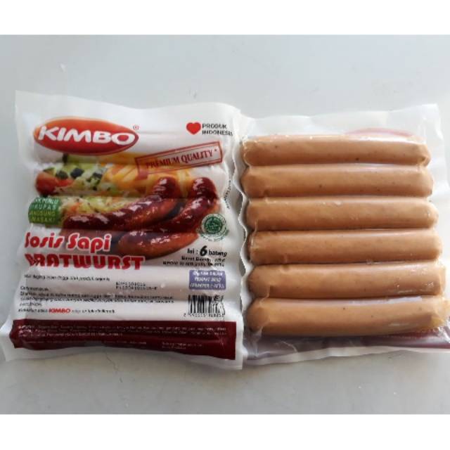 Jual Kimbo Sosis Sapi Jumbo Original 500gr 14cm Isi 6s Bratwurst Sosis ...