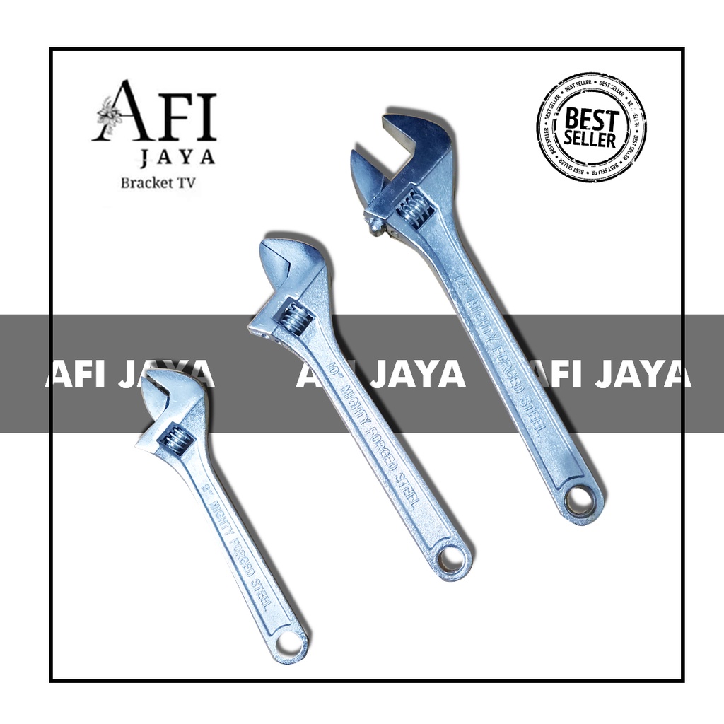 Jual KUNCI INGGRIS BERBAGAI MACAM UKURAN 8/10/12 INCH KUAT AWET MURAHH