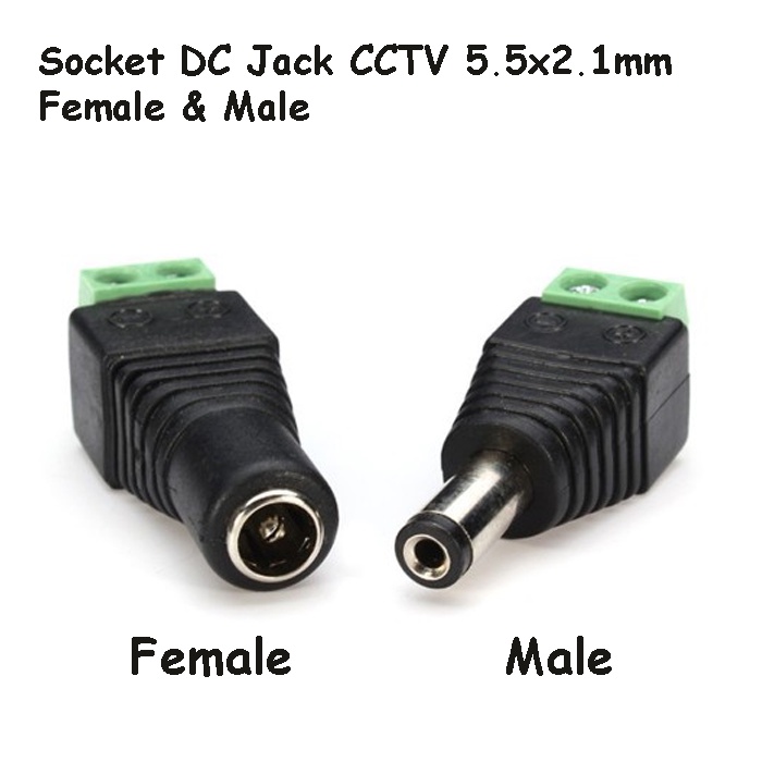 Jual Socket Dc Jack Male Female 55mm Konektor Cctv Baut Soket Power Shopee Indonesia 