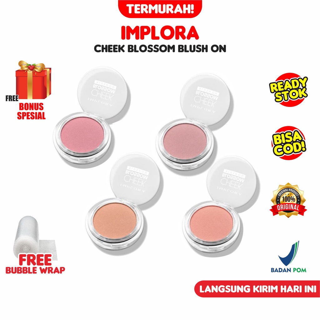 Jual Implora Cheek Blossom [COD] Blush On Perona Pipi Coral Pink Blosom ...
