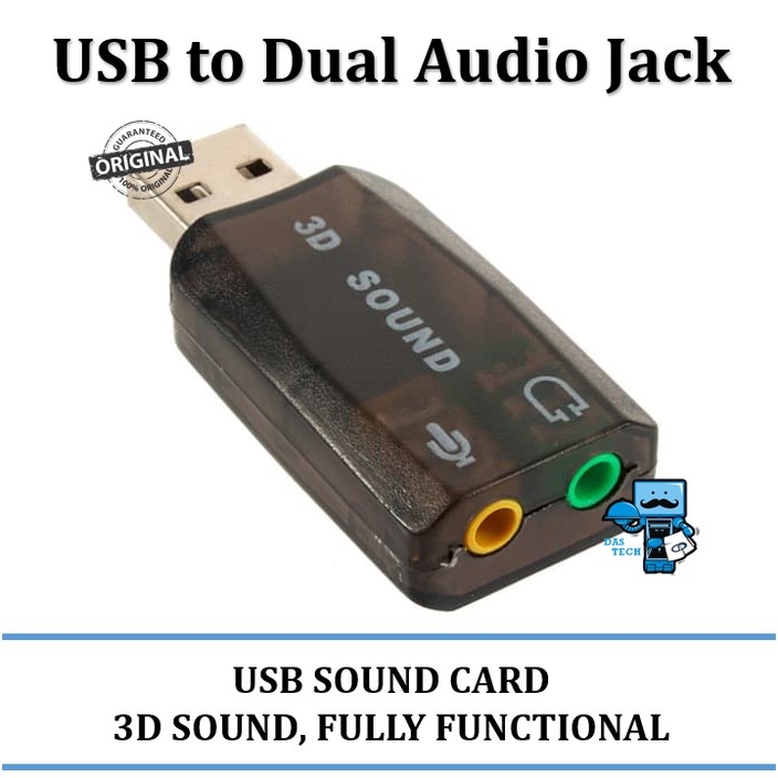 Jual USB to Dual Audio Jack Converter USB Sound Card Shopee Indonesia