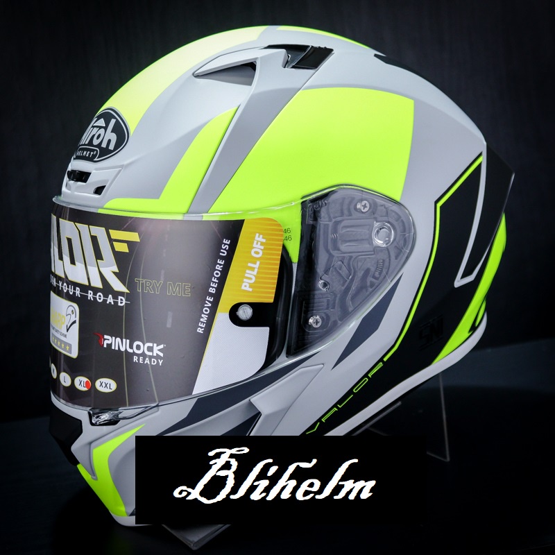 Jual AIROH HELM VALOR WINGS, YELLOW MATT, FLAT VISOR FULL FACE