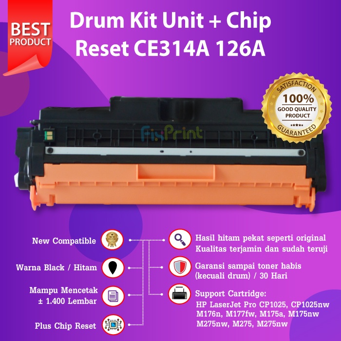 Jual Drum Kit Unit Toner HP 126A CE314A 130A Printer Laserjet CP1025