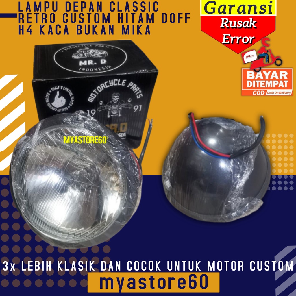 Jual LAMPU DEPAN HEADLAMP HEAD LAMP CLASSIC KLASIK RETRO MOTOR CUSTOM