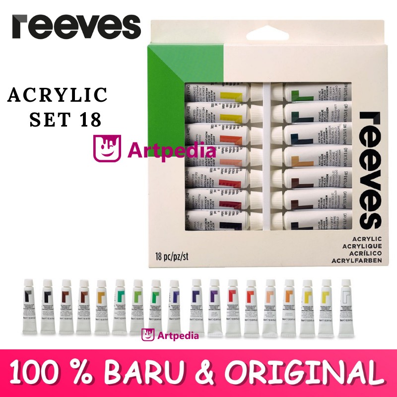 Jual Reeves 18 Acrylic Color Set / Reeves Akrilik / Cat Akrilik ...