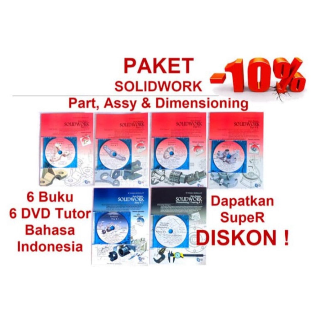 Jual Paket Buku SOLIDWORKS Part, Assy & Dimensioning + Dvd Panduan ...