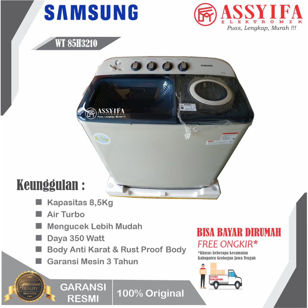 Jual MESIN CUCI SAMSUNG 2 TABUNG 8,5 KG WT853210MB NEW GARANSI RESMI ...