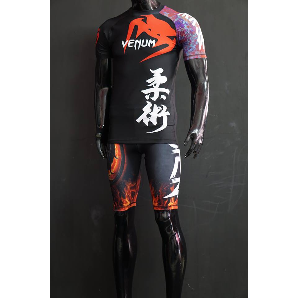 Rashguard à manches courtes en Polyester et Spandex, chemisiers de sport à Compression par