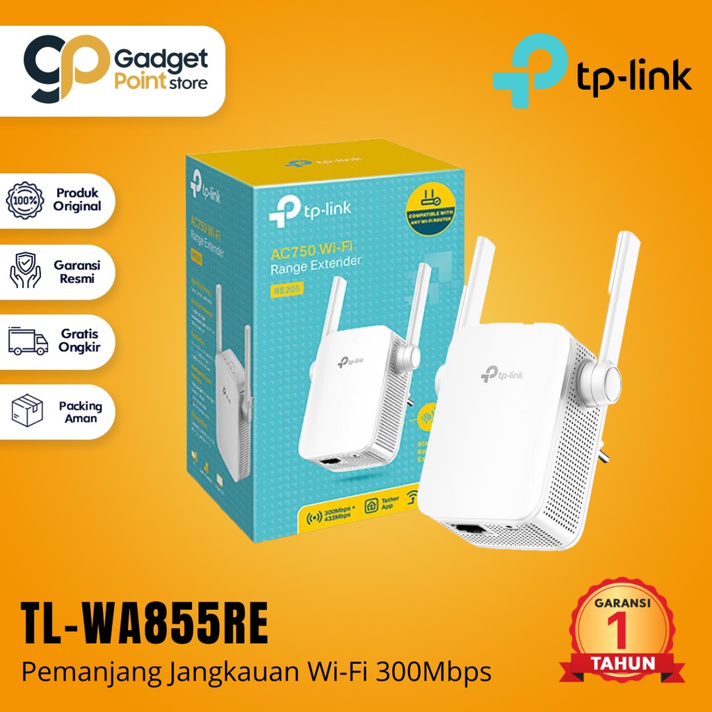 Jual TP-LINK TL-WA855RE 300Mbps Wi-Fi Range Extender WA855RE 855RE ...