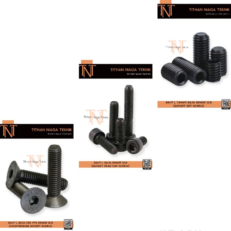 Jual M12x35 Baut L baja hitam tipe L screw drat 1.75 & 1.25 halus / L ...