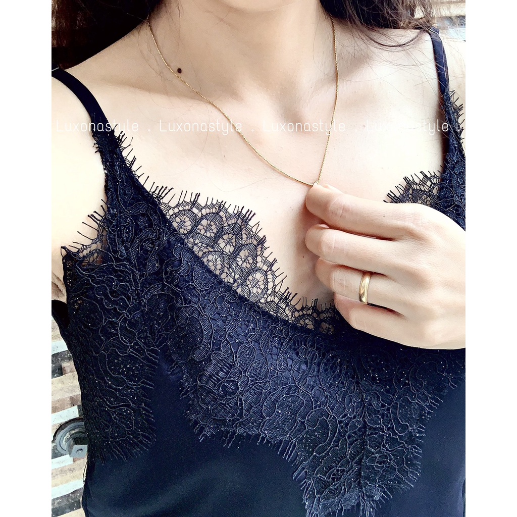 Jual LACE & Viola Tank Top by luxonastyle Satin Silk V Neck Tali ...