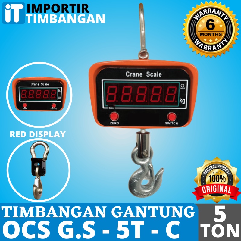 Jual Timbangan Digital Gantung OCS 5 ton crane scale 5000kg Rongsok ...