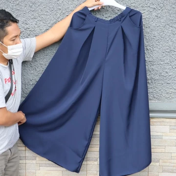 Wide Pants Celana Kulot Lebar Wollycrape RiZAru