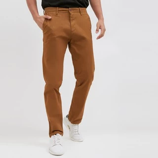 M231 Celana Panjang Pria Chino Pants Slim Fit Stretch Coklat C1057