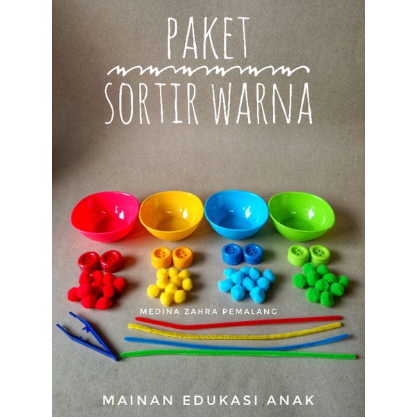 Jual Paket Sensory Play (Sortir Warna) Mainan Montessori A4 | Shopee ...