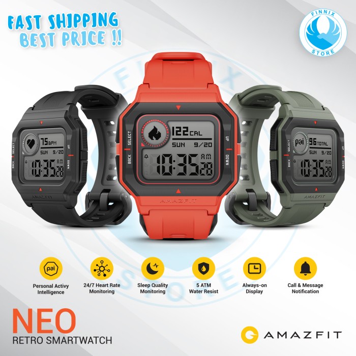 Jual Amazfit Neo Retro Smartwatch Alwayson Display GARANSI RESMI