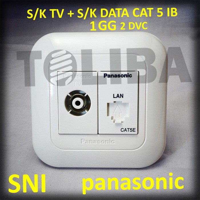 Jual stop kontak tv + stopkontak data cat5e 8p 8c inbow panasonic jack ...