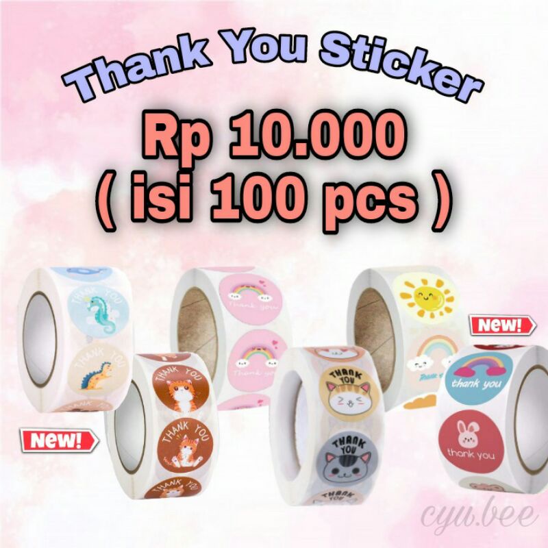 Jual Stiker Label Thank You Stiker Thank You For Your Order Stiker Thank You For Order