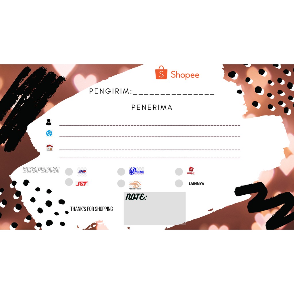 Jual STICKER LABEL PENGIRIMAN UNTUK ONLINE SHOP( CUSTOM ) | Shopee ...