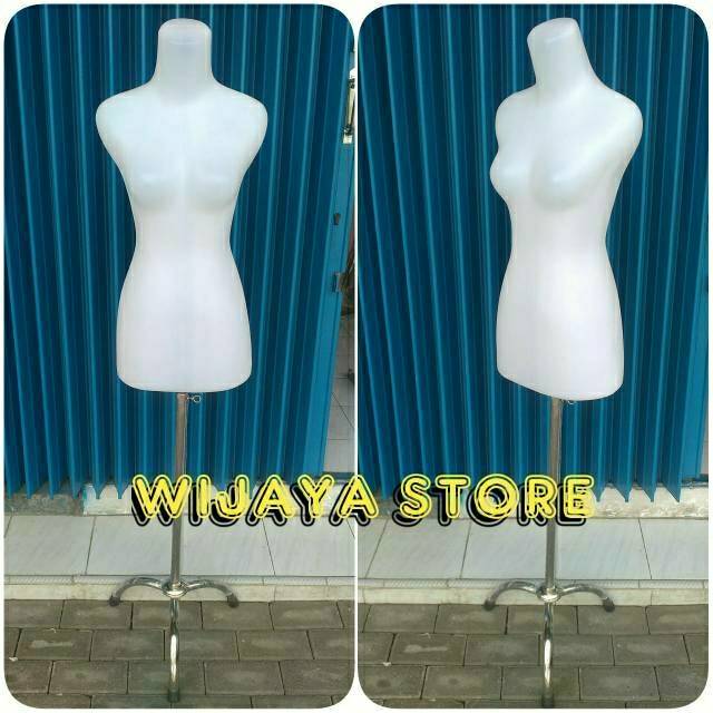 Jual Manekin Body Dm Bening Penyangga Besi Krom Stenlis Naik Turun