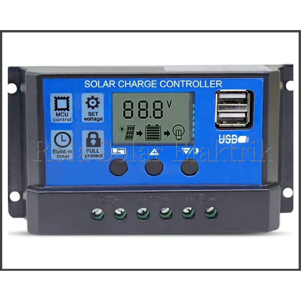 Jual Solar Charge Controller Solar Panel, Dual USB Port 12V24V PWM Auto ...