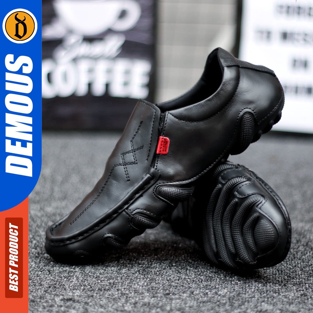 Jual Demous Inzagi Sepatu Formal Pantofel Slop Kerja Pria Kulit Asli