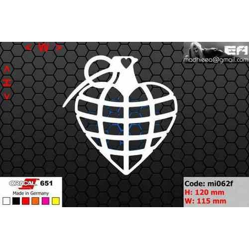 Jual ea cutting sticker / decal Code: mi062f ( grenade ) | Shopee Indonesia
