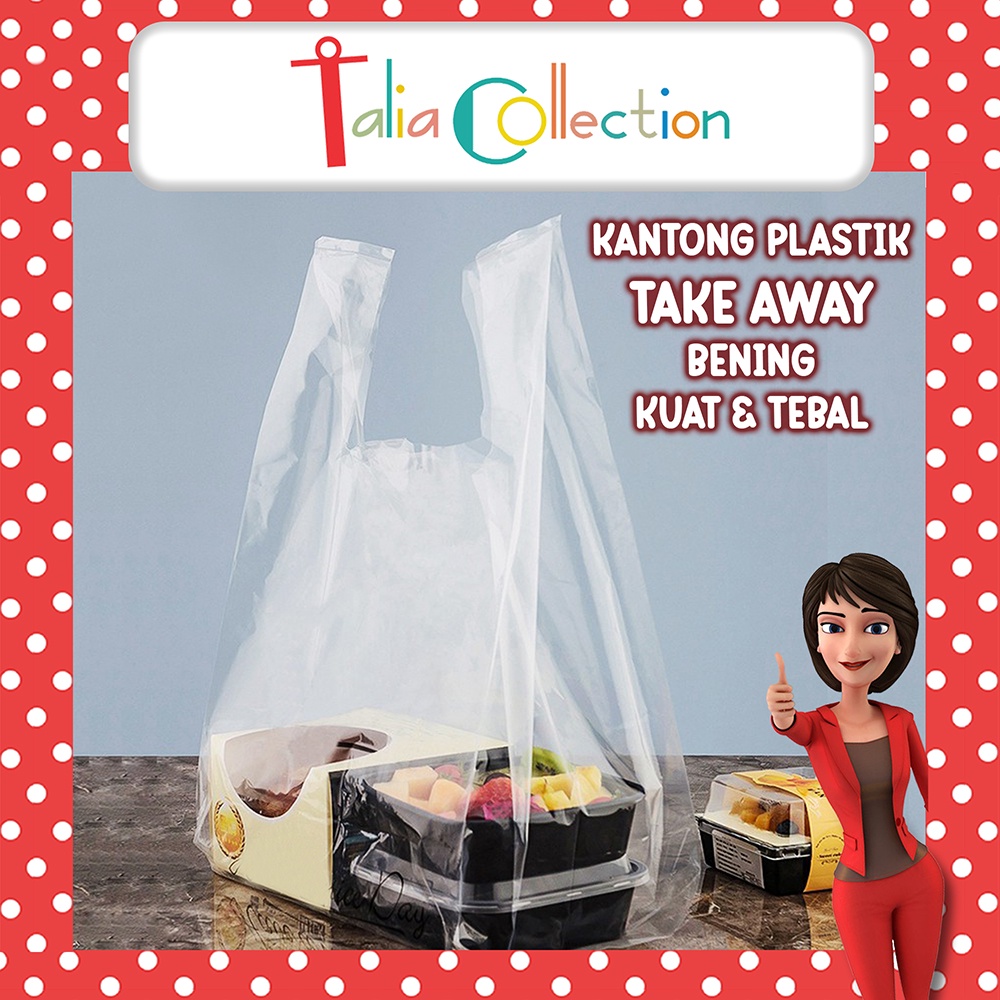 Jual Kantong Plastik Take Away Pesanan Makanan Warna Bening Pe Kresek