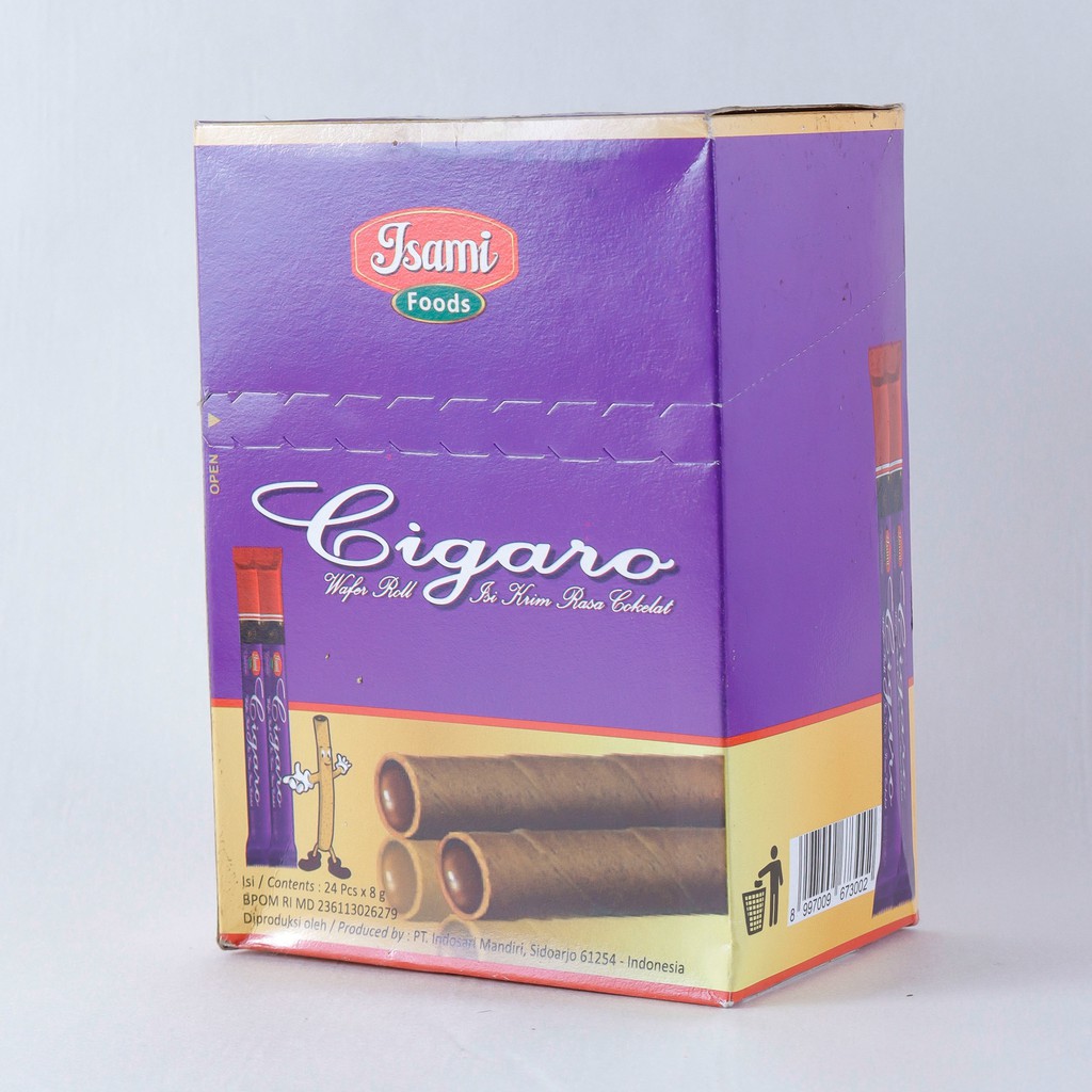 Jual Isami Food Cigaro Wafer Roll Ungu 6gr isi 24 pcs | Shopee Indonesia