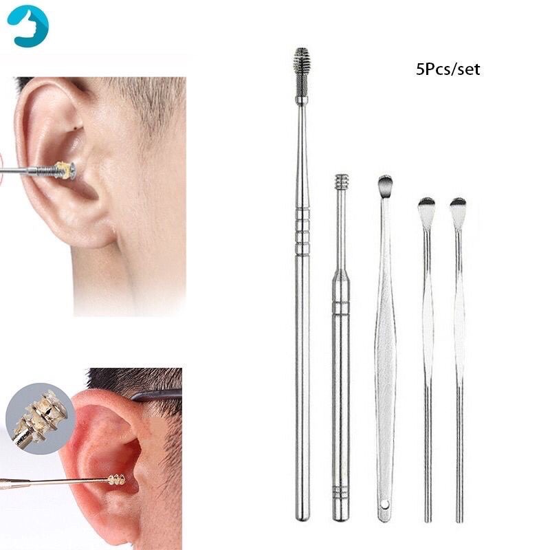 Jual [5 IN1] Alat Pembersih Telinga Stainless 1 Set Korek Kuping ...