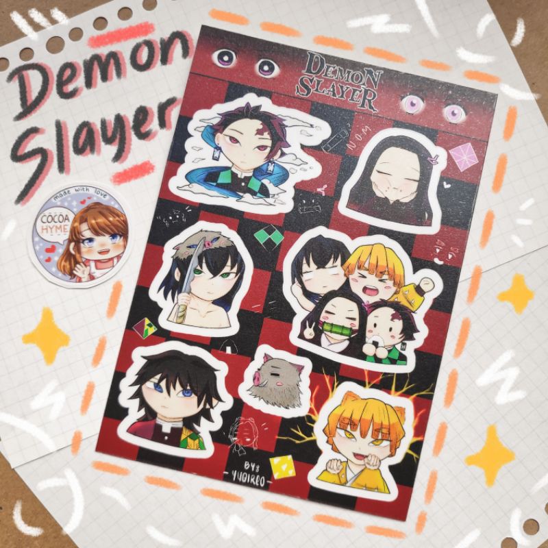 Jual Demon Slayer Sticker Sheet by yuqireo/cocoahyme | Shopee Indonesia