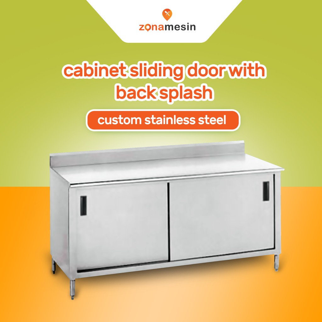 Jual Stainless Steel Sliding Door with back splash Shopee