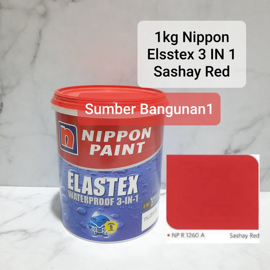 Jual Nippon Elastex Sashay Red Waterproof Merah Cat Tembok Genteng