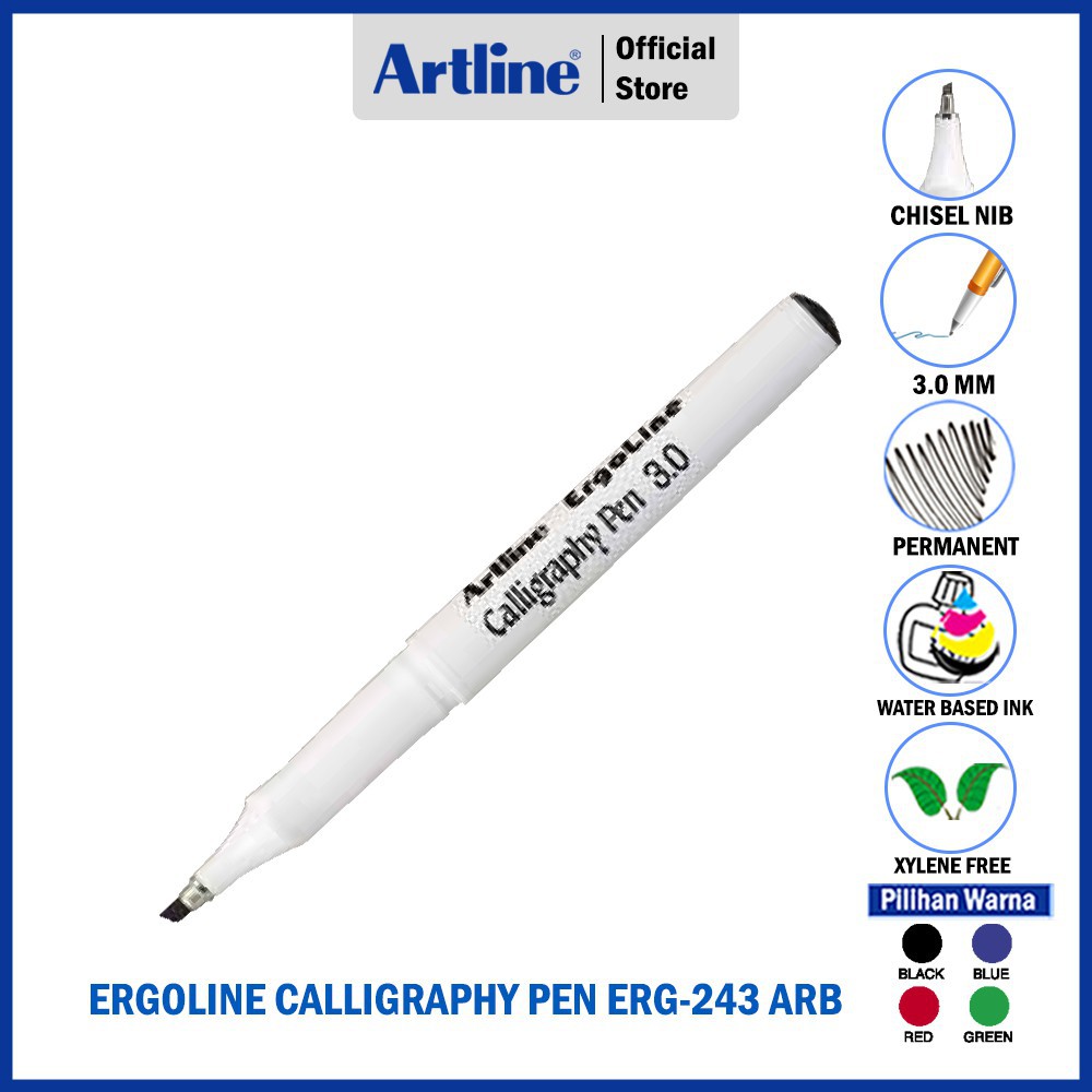 Officeworks Calligraphy Pens Artline Calligraphy Pen — 4.0mm Tip, Blue ...
