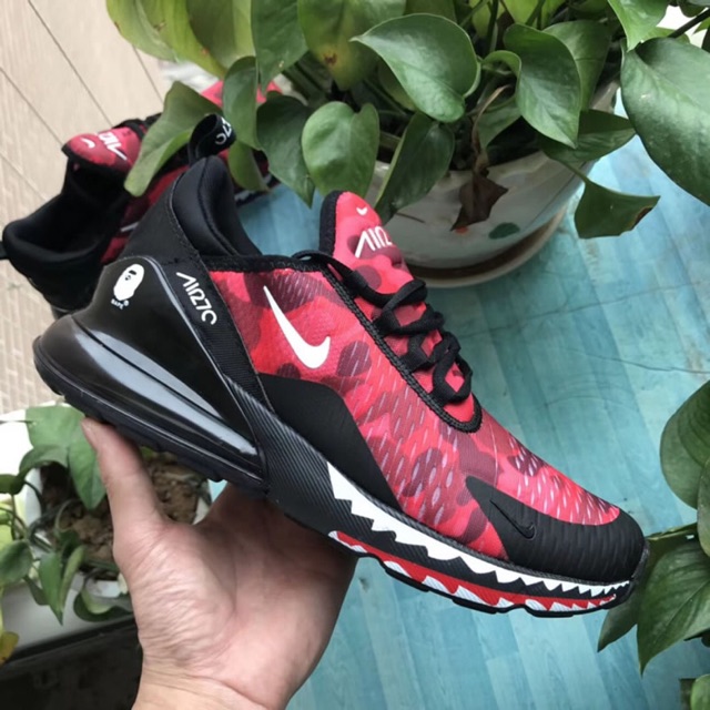 Sepatu Pria Nike Air Max 270 Bape Red Camo PRM