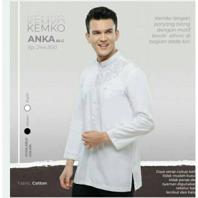 Jual Baju Muslim Laki-laki Koko Kemeja Kemko Rabbani 1 Katun Berkerah