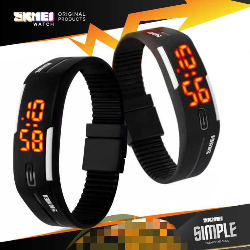 Jual SKMEI Wristband Jam Gelang LED 1099A Jam Tangan Pria Tahan Air