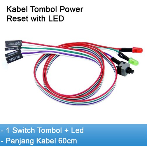 Jual Kabel Tombol Power Reset Switch Led Tombol Cm Front Panel Desktop Pc Shopee Indonesia