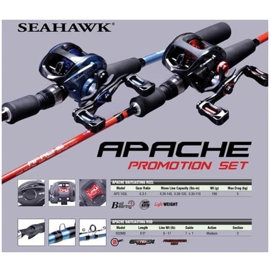 Promo Set Paket Alat Pancing Bc Casting Seahawk Stinger-X 198 20Lb, 180  17Lbs Diskon 17% di Seller Hafizh Store 4 - Cikoko, Kota Jakarta Selatan