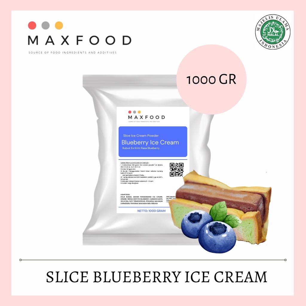 Jual MAXFOOD - Slice Blueberry Ice Cream Powder / Bubuk Es Potong Rasa ...
