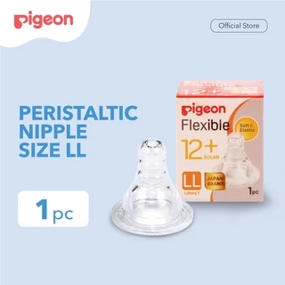 PIGEON Peristaltic S-Type Nipple - 1pc Box | Pilih Size | Dot Nipple Slim Neck | Elastis | Anti Kolik