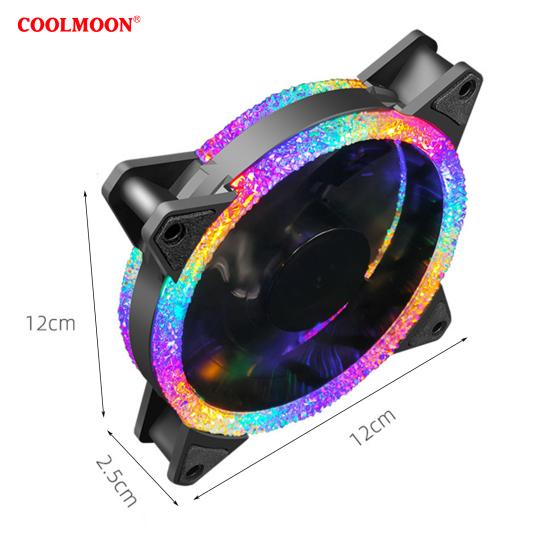 Jual Fan Casing Coolmoon DX12 Diamond RGB LED | Shopee Indonesia