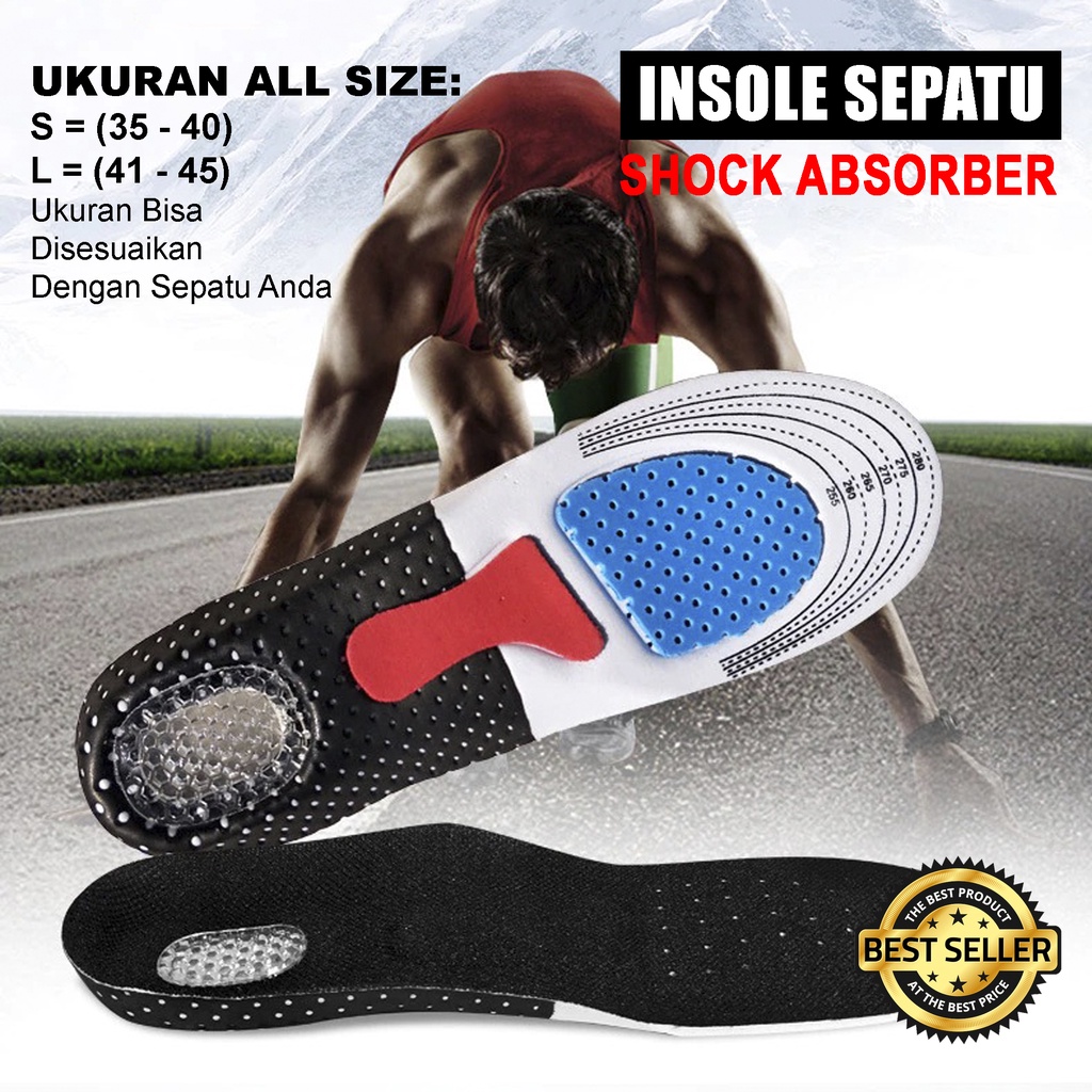 Jual Insole Alas Kaki Sepatu Shock Absorb Gel Orthotic Arch Alas