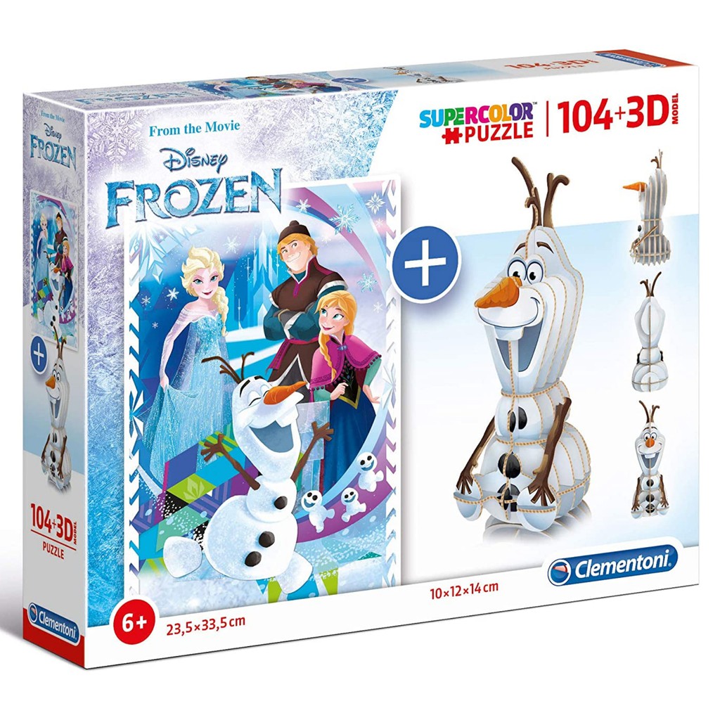 Jual Clementoni 104+3D Mainan Anak Puzzle Lucu Supercolor Model Disney ...