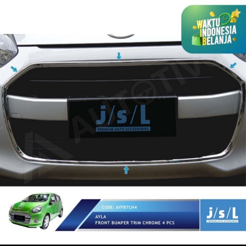 Jual List Bumper Depan Front Bumper Trim Chrome 4 PC Daihatsu Ayla Jsl ...